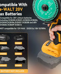 4 Inch Cordless Cut Off Tool For DeWalt 20V Pro Grade Brushless Motor 18000 RPM shown with 4 inch blade and compatibility info