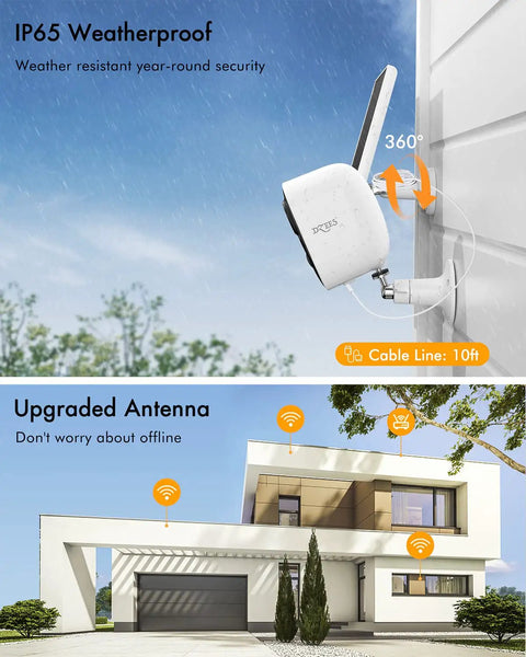 Solar Powered Wireless Outdoor Security Camera Kit With 2K Color Night Vision, Solar Panel, Spotlight, Alarm, AI Detection, And 2-Way Talk For A Truly Wire-Free Home Security System