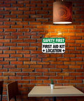Aluminum Safety First Aid Kit Location Sign Built Tough Heavy Duty Scratch And Moisture Resistant Wall Decor For Workplace Hospital Clinic