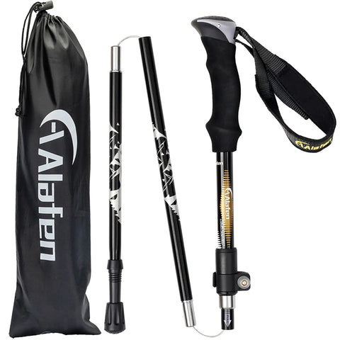 Ultralight Collapsible Trekking Pole With EVA Foam Handle And Wrist Strap For Men And Women, folds with carrying bag