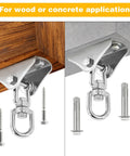 Badass Heavy Duty Swing Hangers With Beast Mode Two Thousand Pound Capacity And Smooth Three Sixty Swivel Stainless Steel Hardware for wood or concrete.