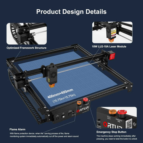 Laser Master 2 Pro S2 10W Desktop Laser Engraver And Cutter Boss Level Power High Precision Dual Fan Cooling Work Area