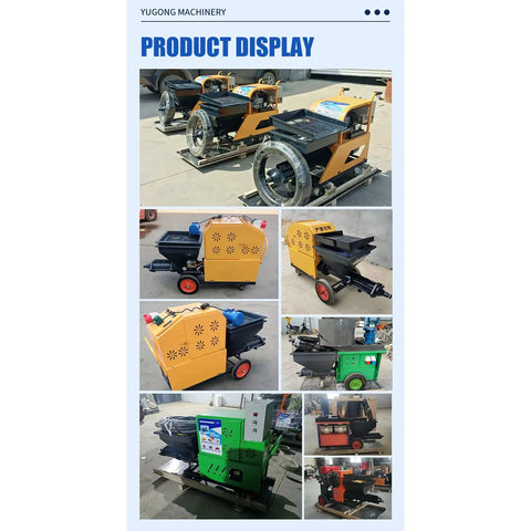 Various angles of Heavy Duty Multifunctional Construction Spraying Machine For Cement Sand Mortar Wall Plaster, showcasing portable render pump equipment.