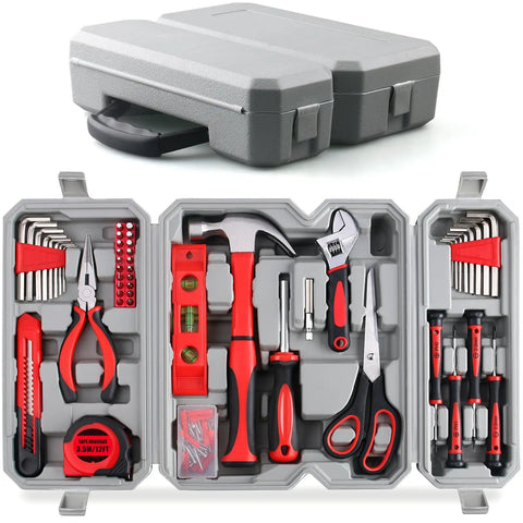 160-Piece All-Purpose Tool Set in a Delicate Toolbox for Everyday Home Repairs, DIY Projects, Garage and Office, open view