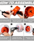 Otoolling 4-inch and 6-inch hole saw kit with orange arbor and two dust bowls for recessed can lights.