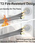 Heavy Duty 30 Amp 3 Prong Dryer Cord, 10 Foot Appliance Power Cable With Ring Terminal Connectors in fire-resistance test