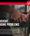 Motor Treatment With Fuel System Cleaner Stabilizer And Oil Treatment For Gas And Diesel Engines In Cars And Trucks Restores Power Smooth Idle Improves MPG Cleans Injectors And Carburetors 16 Oz Pack Of 3 being poured into vehicle at gas station