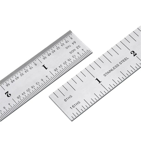Two Pack Stainless Steel Ruler For Engineers And Makers, Dual Sided 6 Inch Machinist Ruler With Imperial And Metric Markings 1/64 1/32 1/16 1/8 Inch