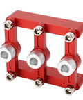 3-In-1 Doweling Jig With Hole Drill Guide And 90 Degree Positioner Locator Tool for Woodworking, red aluminum alloy