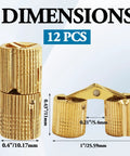 Hidden Brass Barrel Hinges 12 Pack 10mm Concealed Cabinet Hinge Set with 180 Degree Opening dimensions view