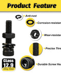 780 Piece M3 Screws Kit With Hex Socket Head Cap Screws Optimized Size Distribution 12 9 Class Alloy Steel Black Zinc Plated M3 Bolts showing features