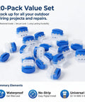 20-pack of blue and white 3 Way Waterproof Wire Connectors Kit For 22 To 14 AWG Cables With Self Stripping IDC Quick Splice