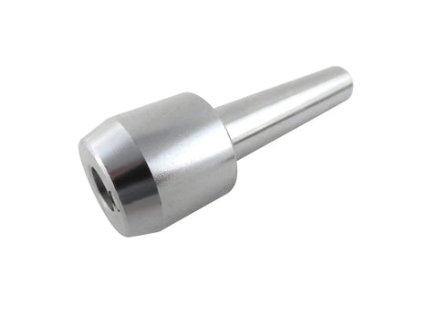 Close-up of a metal component from the 8 Piece Live Revolving Center MT2 Taper For Woodturning And Wood Lathes With Double Bearing set.
