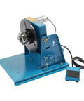 Compact Rotary Welding Positioner Turntable With Three Jaw Chuck, Zero To Ninety Degree Tilt, grippy benchtop stand for precise welding.