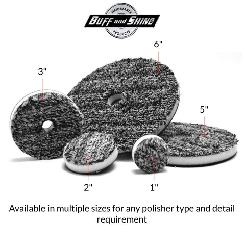 Set of 1 to 6 inch URO-Fiber Microfiber Pad for Car Polishing And Buffing with Pro Gloss finish