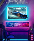 Dope LED TV Backlight Kit 13.1ft RGB 5050 Strip Lights illuminating gaming setup with music sync and Bluetooth app