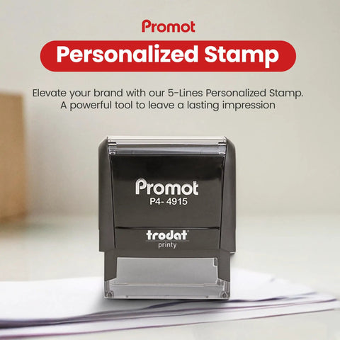 Self Inking Personalized Stamp With Up To Five Lines Of Custom Text For Addresses Names Or Office Use No Fuss Ink Cartridge Change