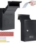 Wall Mount Drop Box With Combination Lock For Home Office Use Beefy Heavy Duty Steel Mail Slot Safe Rainproof Deposit Box