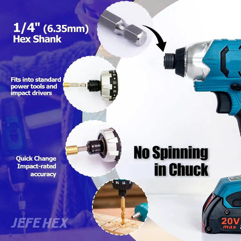 Diagram showing 1/4 inch hex shank details for 24 Piece Hex Shank Drill Bit Set For Impact Driver Titanium Coated HSS Bits For Metal