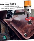 Six Piece Ebony Leather Burnisher Kit For Sharp Edges And Dope Polishing With Slick Fit For Rotary Drills And Badass Diy Leather Crafts Project Worth Every Dollar in use with leather bag.