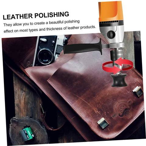 Six Piece Ebony Leather Burnisher Kit For Sharp Edges And Dope Polishing With Slick Fit For Rotary Drills And Badass Diy Leather Crafts Project Worth Every Dollar in use with leather bag.