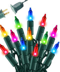 Totally Bright Multi Color Christmas Mini String Lights 20 Feet With 100 Incandescent Bulbs Waterproof Plug In And Connectable