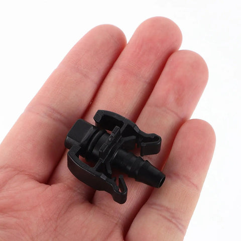 Badass Heavy Duty Quick Connect Heater Hose Connector For Radiators And Aux Tanks Heat Resistant Coolant Fitting in hand.