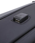 Close-up of USB charging port on Ultra Compact Satellite Travel Backpack With USB Charging Port, Water Resistant, Custom Molded Compartments.