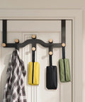Rugged Five Pack Tool Pouches Set With 1680D Waterproof Fabric hanging, yellow and green pouches shown, for easy sorting.