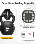 2 Pack Heavy Duty Magnetic Shovel And Tool Holder For Truck With Adjustable Strap No Drill Mount Rack showing 12 magnets holding 20 lb weight