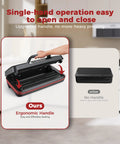 95KPa Vacuum Sealer Machine with ergonomic handle and single-hand operation feature in modern kitchen setting.