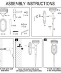 Gatheroad Pillar Candle Wall Sconces Set of 2, Gothic Lattice Crown Decor assembly instructions showing all parts and steps.