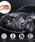 Cutaway car image showing engine with Oil Drain Plug Gasket Set, 14mm Copper Crush Washers For Leak Free Sealing, 10 Pack Replacement Gaskets.