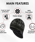Reversible Cotton Welding Cap For Men And Women, Flame Resistant Welder Hat shown in paisley pattern and key features.