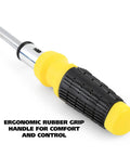 The Ultimate 34 Piece Ratcheting Screwdriver Set With Magnetic Multi Bits, Sae Metric Sockets, Phillips Slotted Torx Hex Heads for All Your Home Repair And Electronics Fixes! ergonomic rubber grip handle