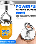 Beast Magnet Fishing Kit With 300 Lb Neodymium Rare Earth Magnets Countersunk Hole Eyebolt for magnetic fishing and recovery