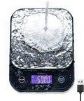 Waterproof Digital Kitchen Scale 0.1g/0.01oz Precision, 5kg/11lb Capacity, Washable USB Rechargeable, IPX6 Rated, visible with water flow