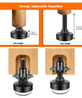 Built Tough Heavy Duty Adjustable Furniture Levelers With Three Eighths Inch Thread And Large Base, 3960 Lbs Capacity, height adjustment view