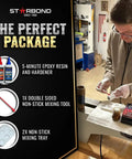 Man using 8 Oz Epoxy Pro Kit 5 Minute Fast Set Flexible Toughened Glue With 2600 Lb Shear Strength For Metal Plastic Wood