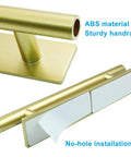 8 Pack Self Stick Push Pull Cabinet Handles Easy Peel And Stick No Drill Instant Upgrade with gold finish and adhesive backing