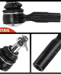 Two Pack Front Outer Tie Rod Ends 14 mm Thread Compatible With Nissan Frontier Xterra Pathfinder Armada J30 Q45 QX4 M45 Four Wheel Drive Models Infiniti SUVs Beefed Up Handling, black steel end detail
