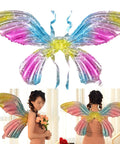 Fairy Wing Balloon Costume Set for Halloween Party and Cosplay, Angel Butterfly Wings with multicolor foil and back-attachment