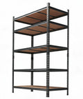 Heavy Duty Metal Shelving Rack With Five Adjustable Levels For A Tough Garage Storage Setup And Workshop Organization Delivers A Solid Workhorse Three Thousand Two Hundred Pound Load Rating, featuring five sturdy shelves.