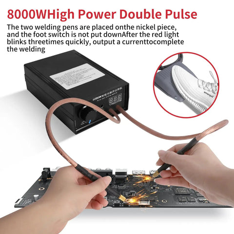 8000W Spot Welder Handheld Portable Welding Machine DIY Kit With Nickel Strip And Spot Welding Pen for 18650 Battery Pack