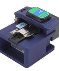 High Precision Machined Aluminum Alloy Fiber Cleaver With Automatic Return Cutter And 3 In One Fixture, blue handheld tool for fiber cutting.