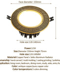 Top Shelf 9 Piece LED Recessed Downlights Featuring Round Brass Baffle Trims And Solid Copper Panels With Super Smooth Dimming, 150mm face diameter.