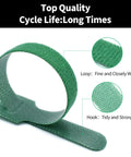Green cable tie from 60 Pack Reusable Cable Ties Set With 8 Inch 20 Pieces 6 Inch 20 Pieces And 4 Inch 20 Pieces Dope Cord Straps
