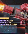 Grantley Electric Water Gun For Adults And Kids Featuring Rechargeable Automatic Squirt Blaster with bright LED and rapid firing design.