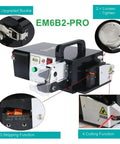 Built Tough Electric Terminal Crimping Machine Cold Crimp Pliers With One Touch Wire Stripper And Cutter showing upgraded buckle and controls.
