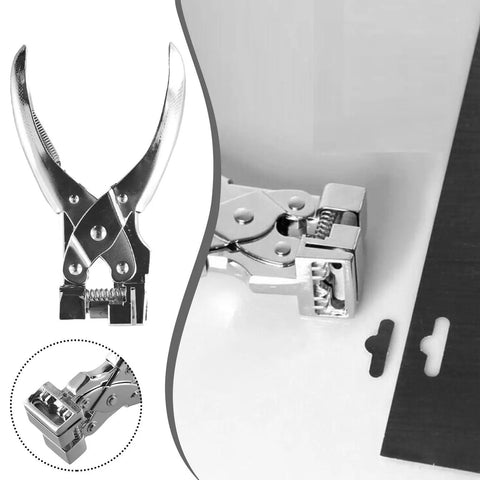 Heavy Duty Zinc Alloy T Slot Puncher Plier for PVC ID Cards making precise 2mm holes with clean cuts.